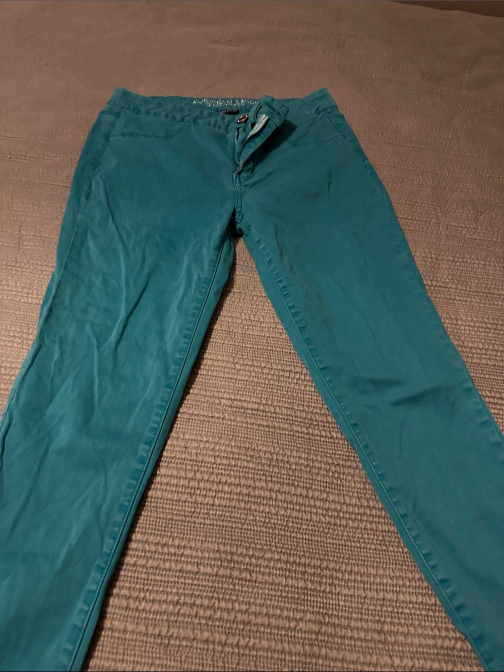 American Eagle Outfitters Teal-Green Skinny Jeans